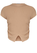 Beige Sfilato short sleeve top - view 1