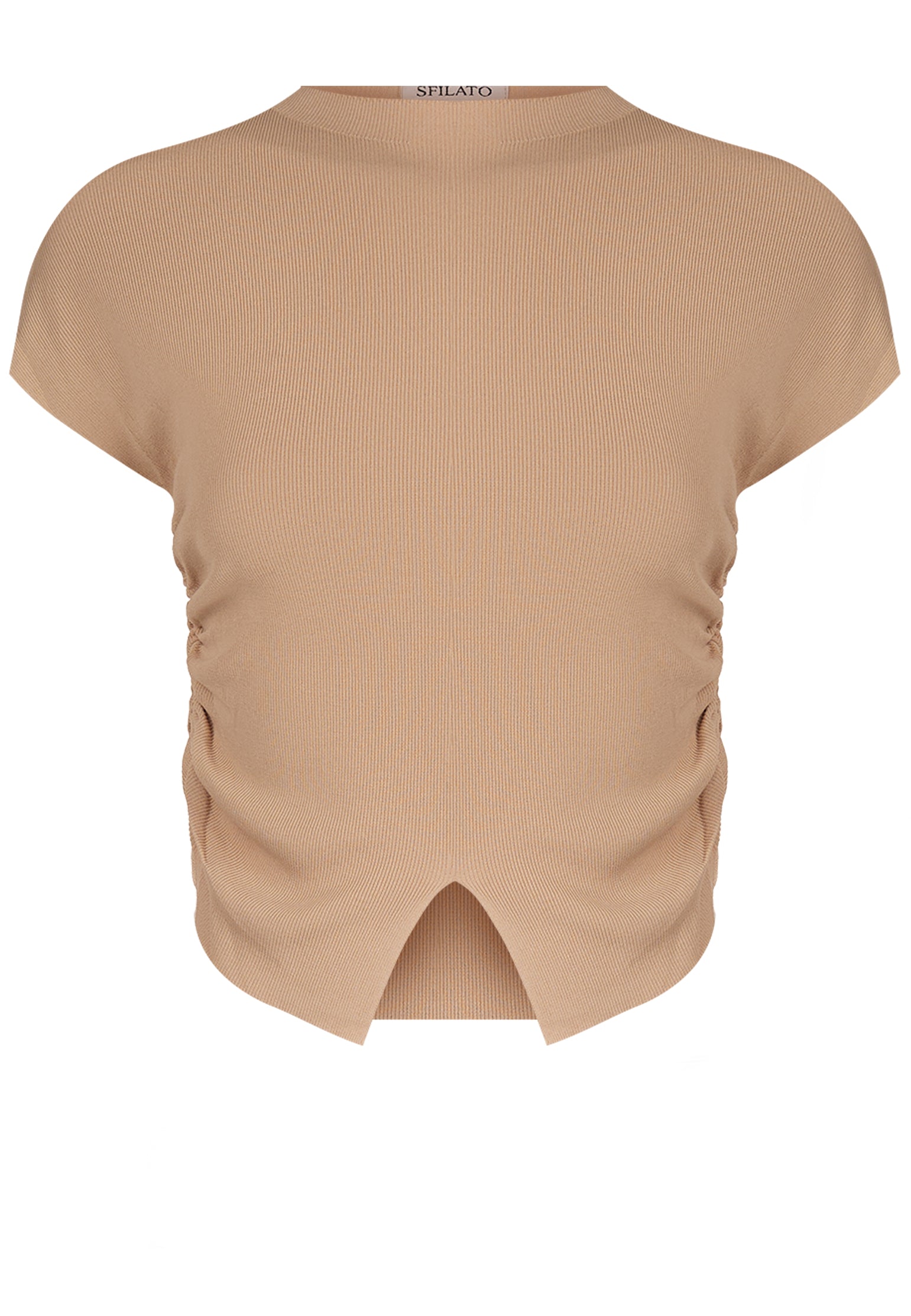 Beige Sfilato short sleeve top - view 1