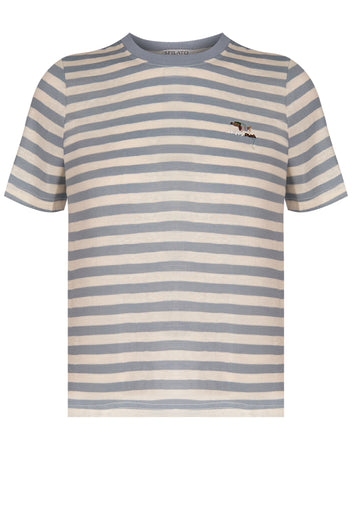 Gray Stripe Crewneck T-Shirt - view 1