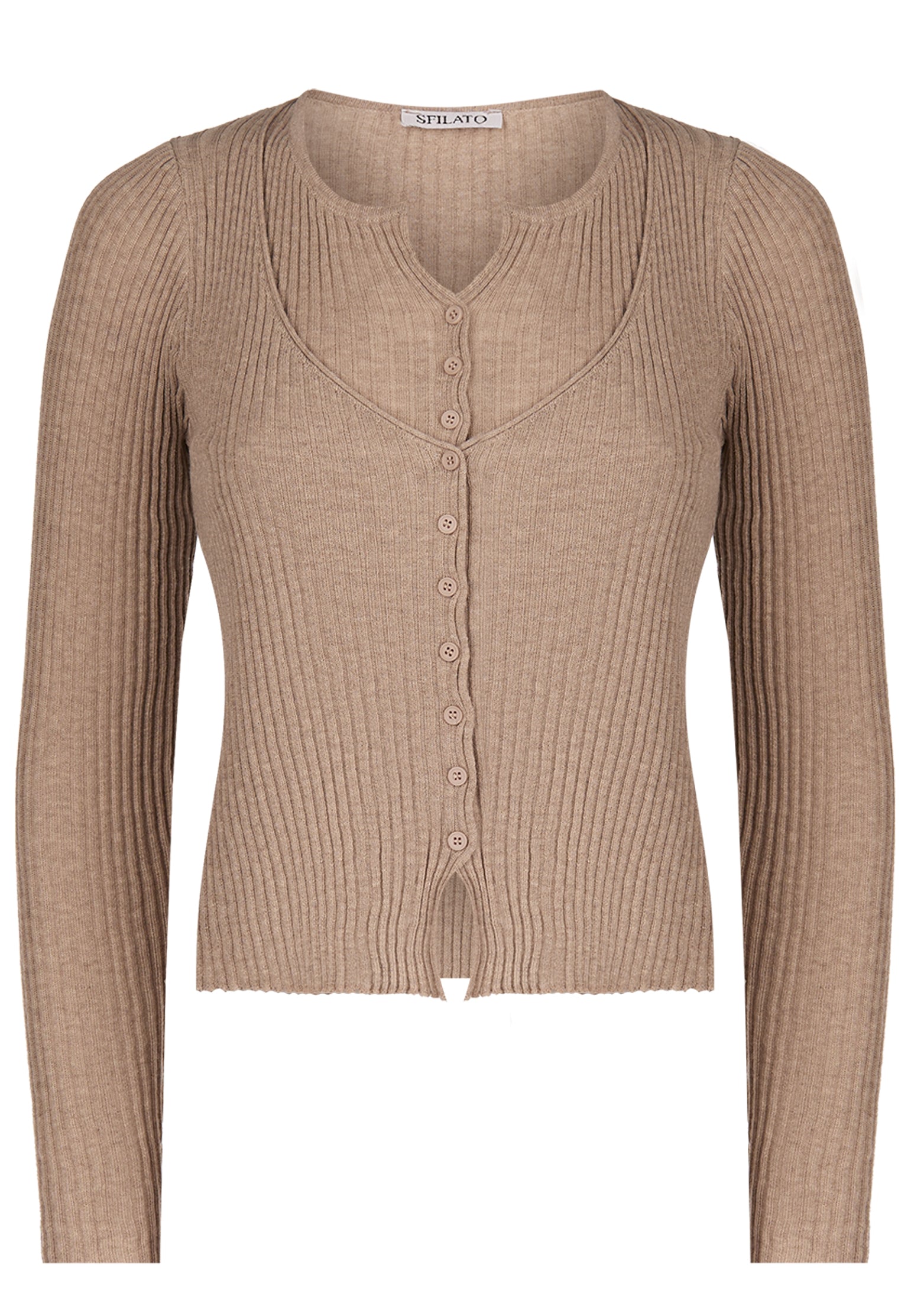 Brown Sfilato pullover - view 1