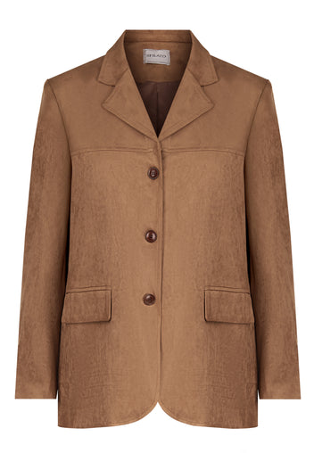 Camel Single-Breasted Tailored Jacket - view 1