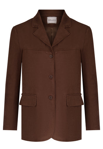 Brown Single-Breasted Tailored Jacket - view 1