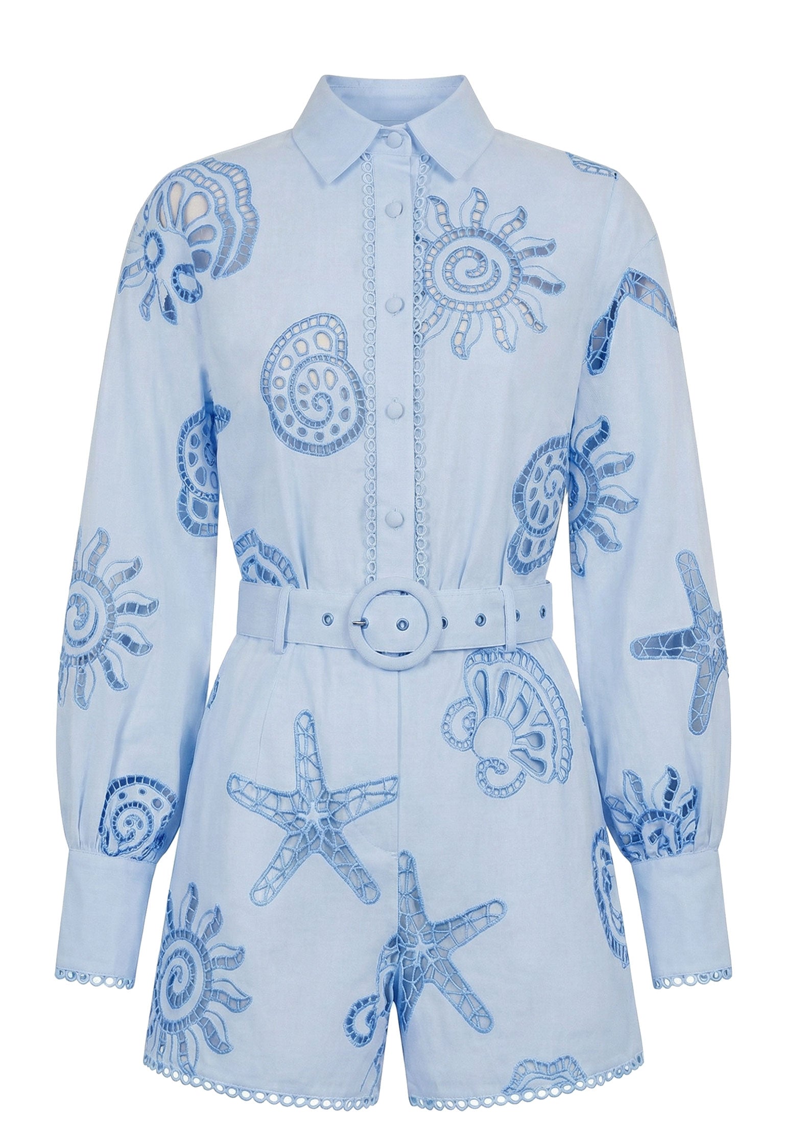 Blue Sfilato shorts suit
