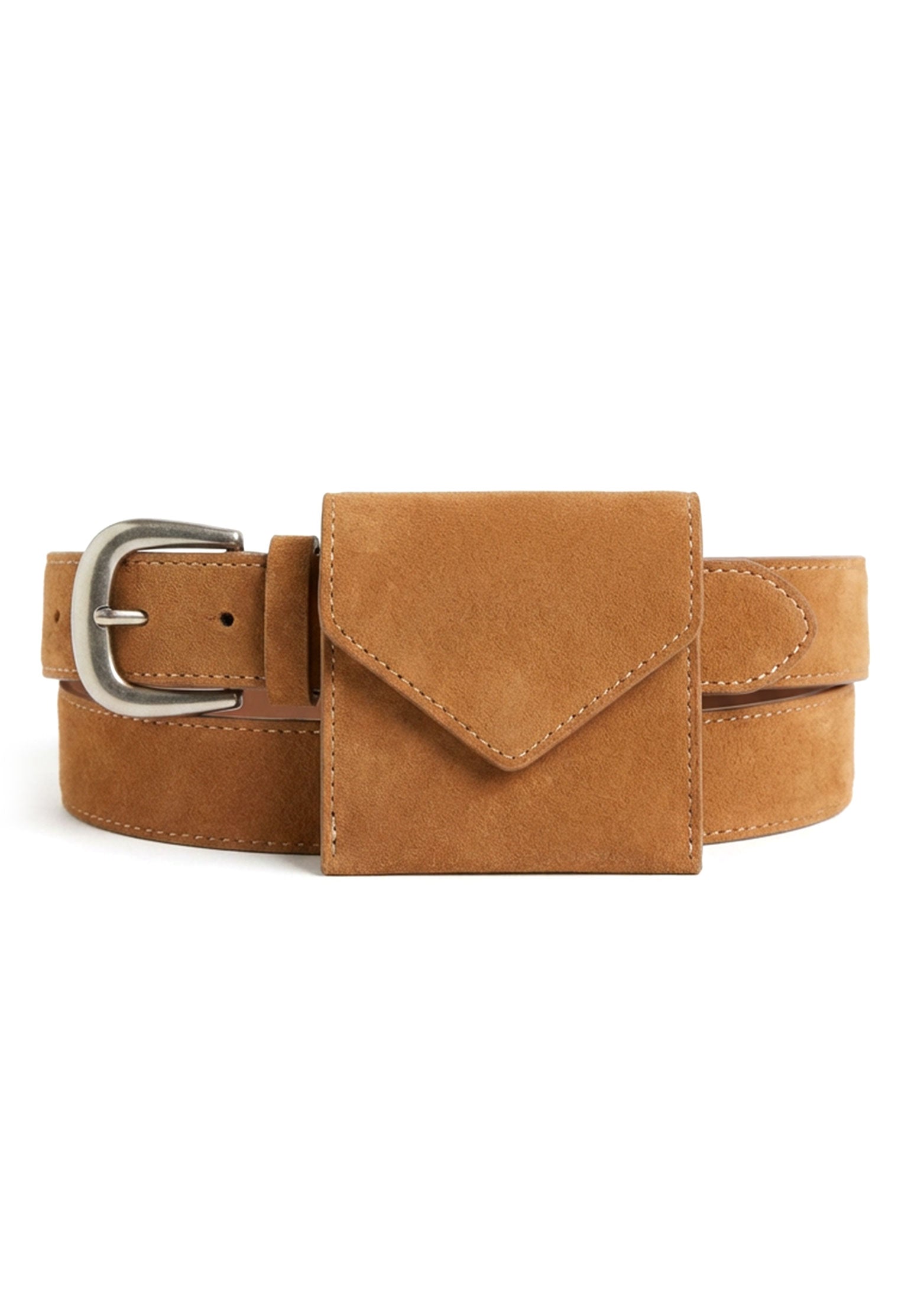 Brown Sfilato belt with pouch