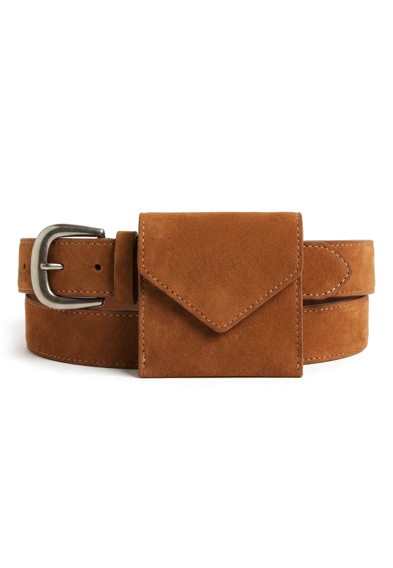 Brown Sfilato belt with pouch