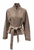 Taupe Belted Suede Jacket