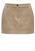 Beige Suede Mini Skirt