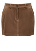 Cognac Suede Mini Skirt