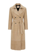Camel Double-Breasted Belted Coat - view 1
