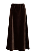 Chocolate Velvet A-Line Maxi Skirt