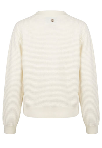 Ivory Collared Pocket Knit Cardigan - view 3