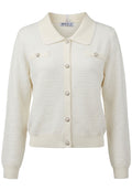 Ivory Collared Pocket Knit Cardigan - view 1