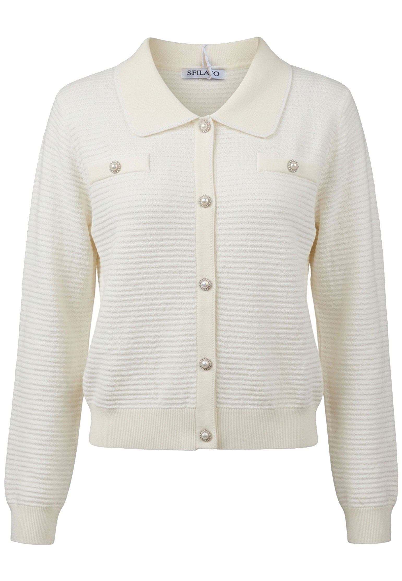 White and Gray Sfilato cardigan - view 1