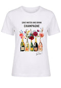 White Champagne Graphic T-Shirt