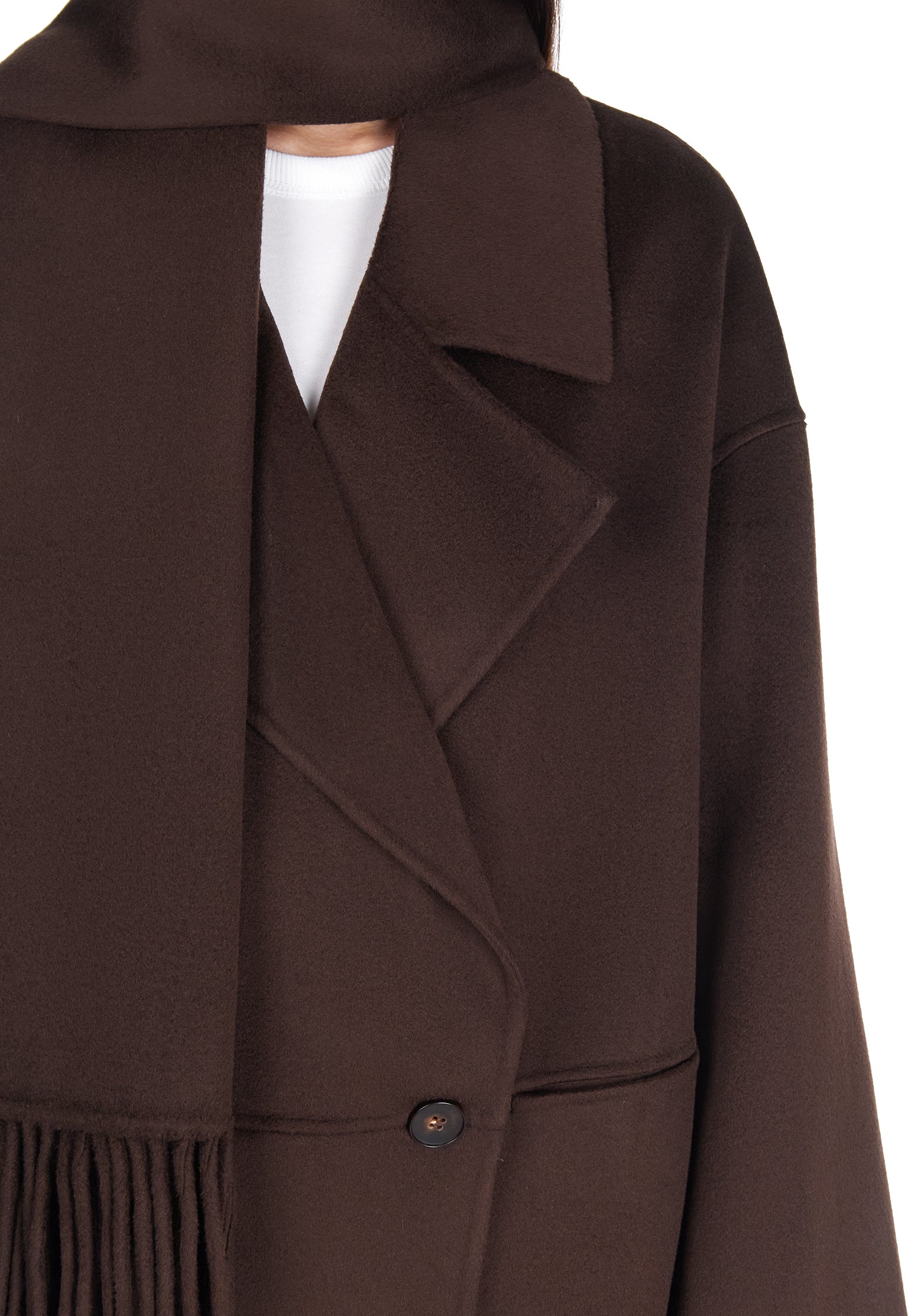 Burgundy Sfilato coat - view 3