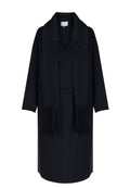 Black Scarf-Collar Long Coat - view 1