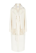 Ivory Scarf-Collar Long Wool Coat - view 1