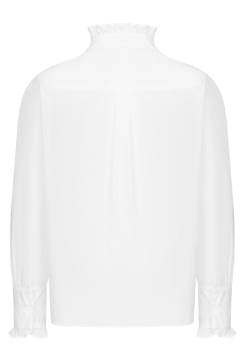 White High-Neck Zip Blouse - view 2