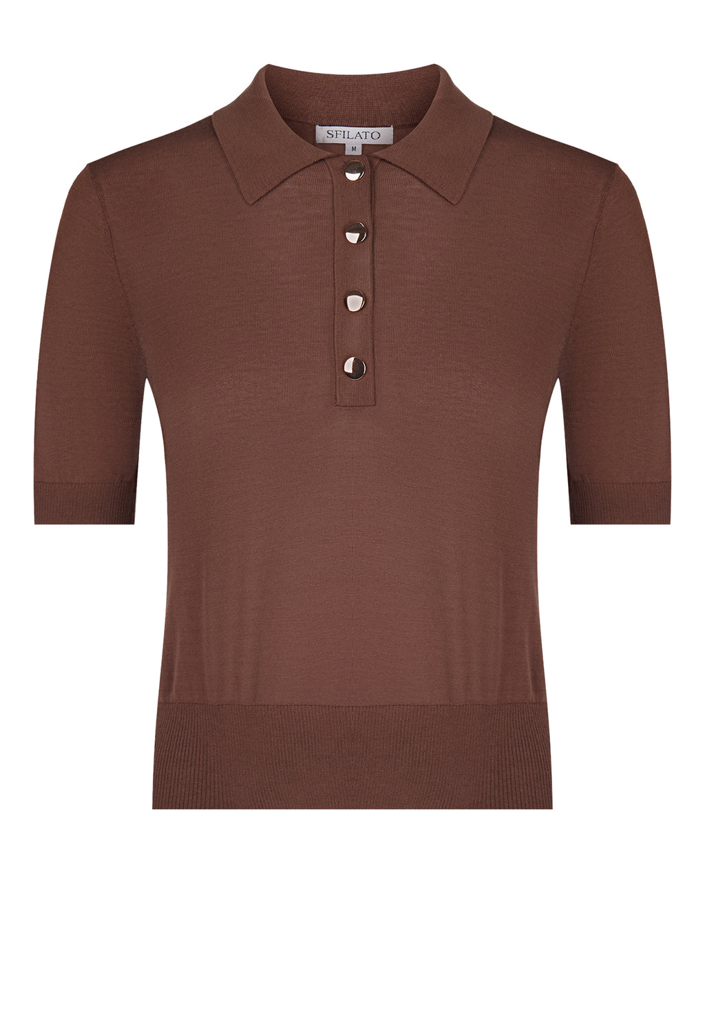 Brown Sfilato polo - view 1