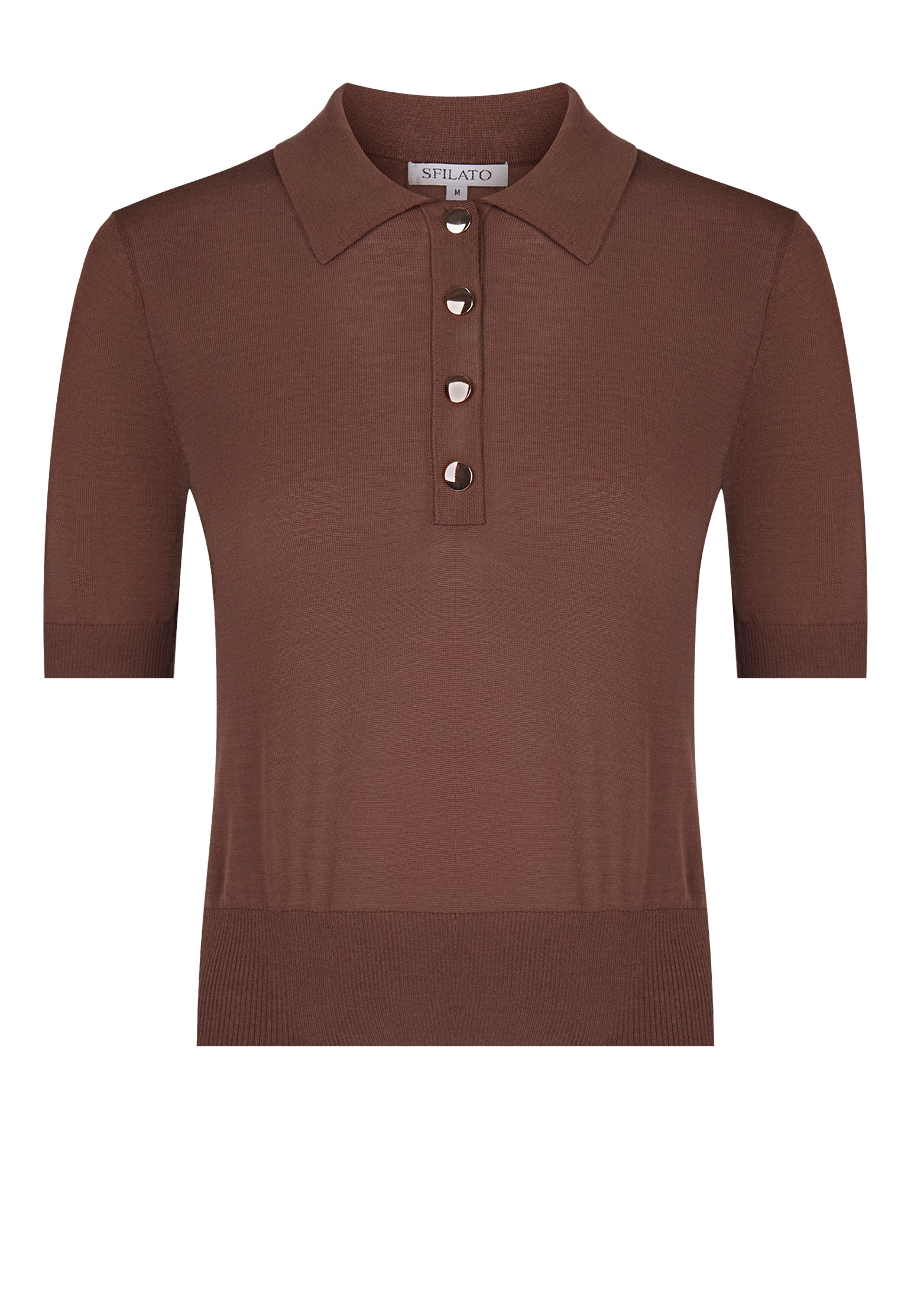 Brown Sfilato polo - view 1