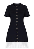 Black Button-Front Knit Mini Dress - view 1