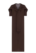 Chocolate Hooded Knit Midi Dress - view 1