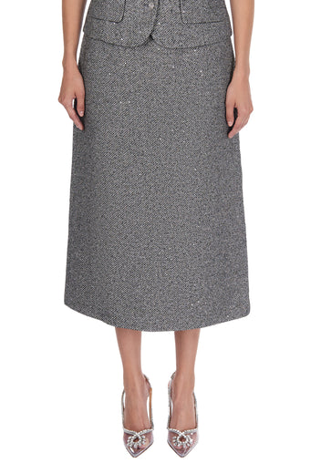Gray Waistcoat and Midi Skirt Suit - view 7
