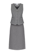 Gray Waistcoat and Midi Skirt Suit - view 1