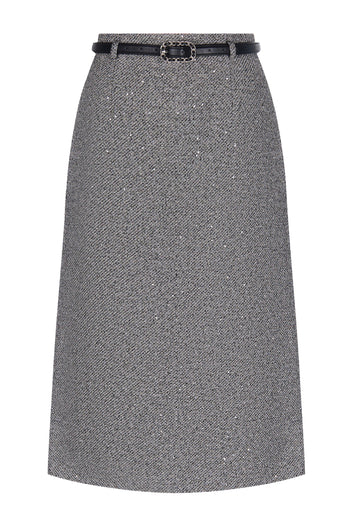 Gray Waistcoat and Midi Skirt Suit - view 10