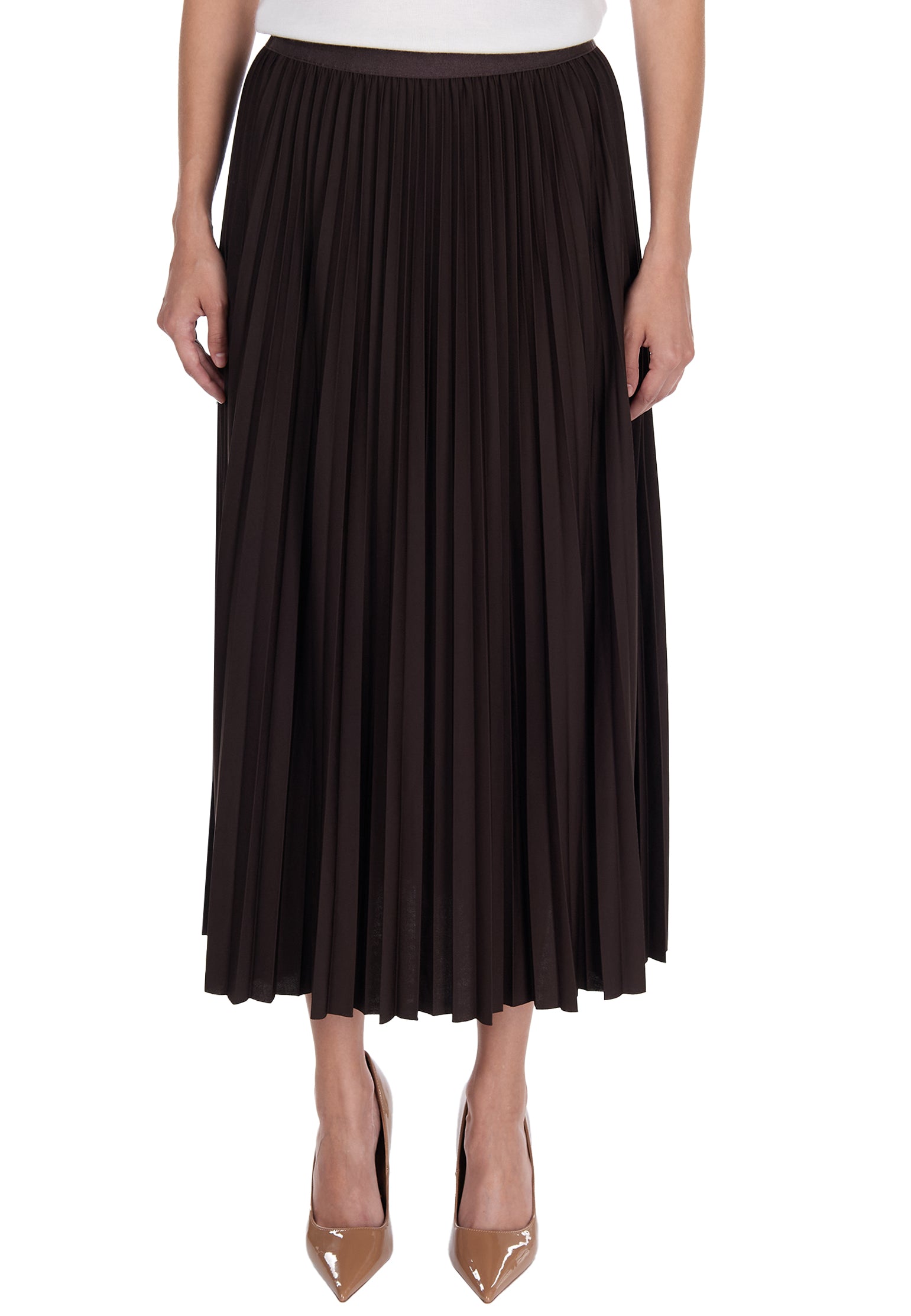 Uggiano Pleated Skirt — Brown