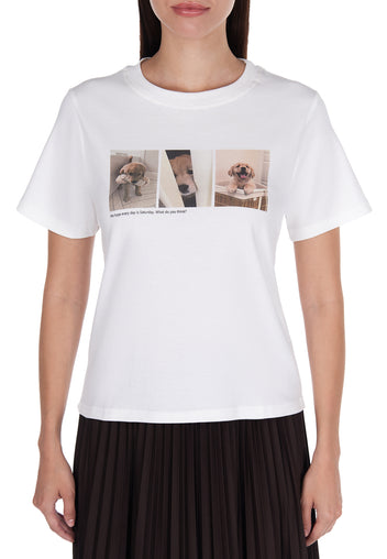 Cream Photo-Print T-Shirt - view 5