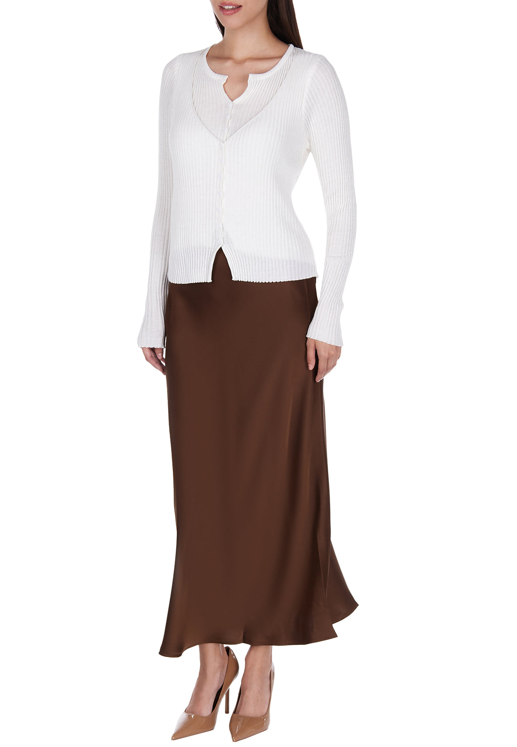 Brown Sfilato skirt - view 2