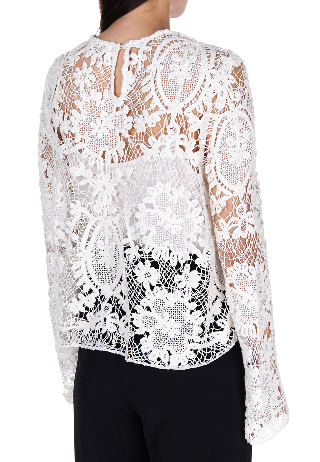 Gray and White Sfilato blouse - view 2