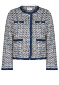 Blue Tweed Cropped Jacket - view 1