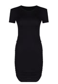 Black Ruched T-Shirt Mini Dress - view 1