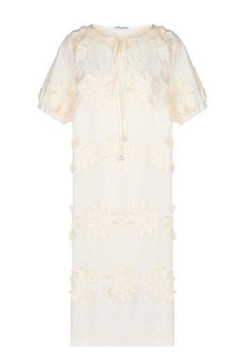 Ivory Floral Applique Column Dress - view 1