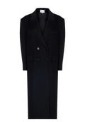Black Single-Breasted Long Wool Coat - view 1