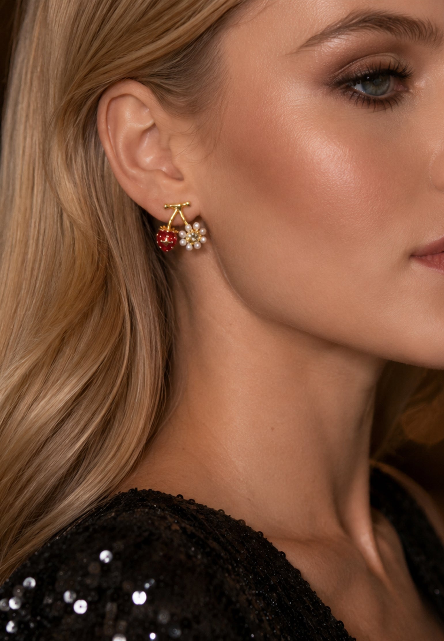 Alfonsine Earrings — Red
