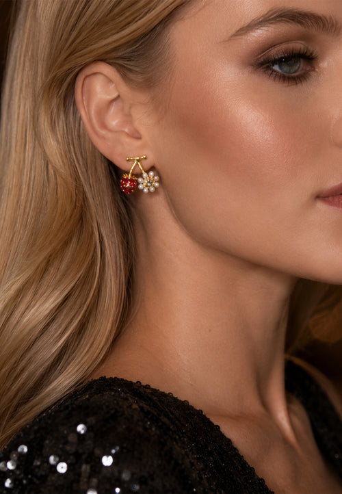 Alfonsine Earrings — Red