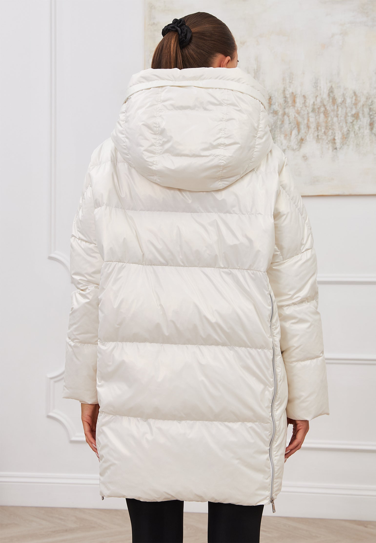 White and Gray Sfilato puffer jacket - view 4