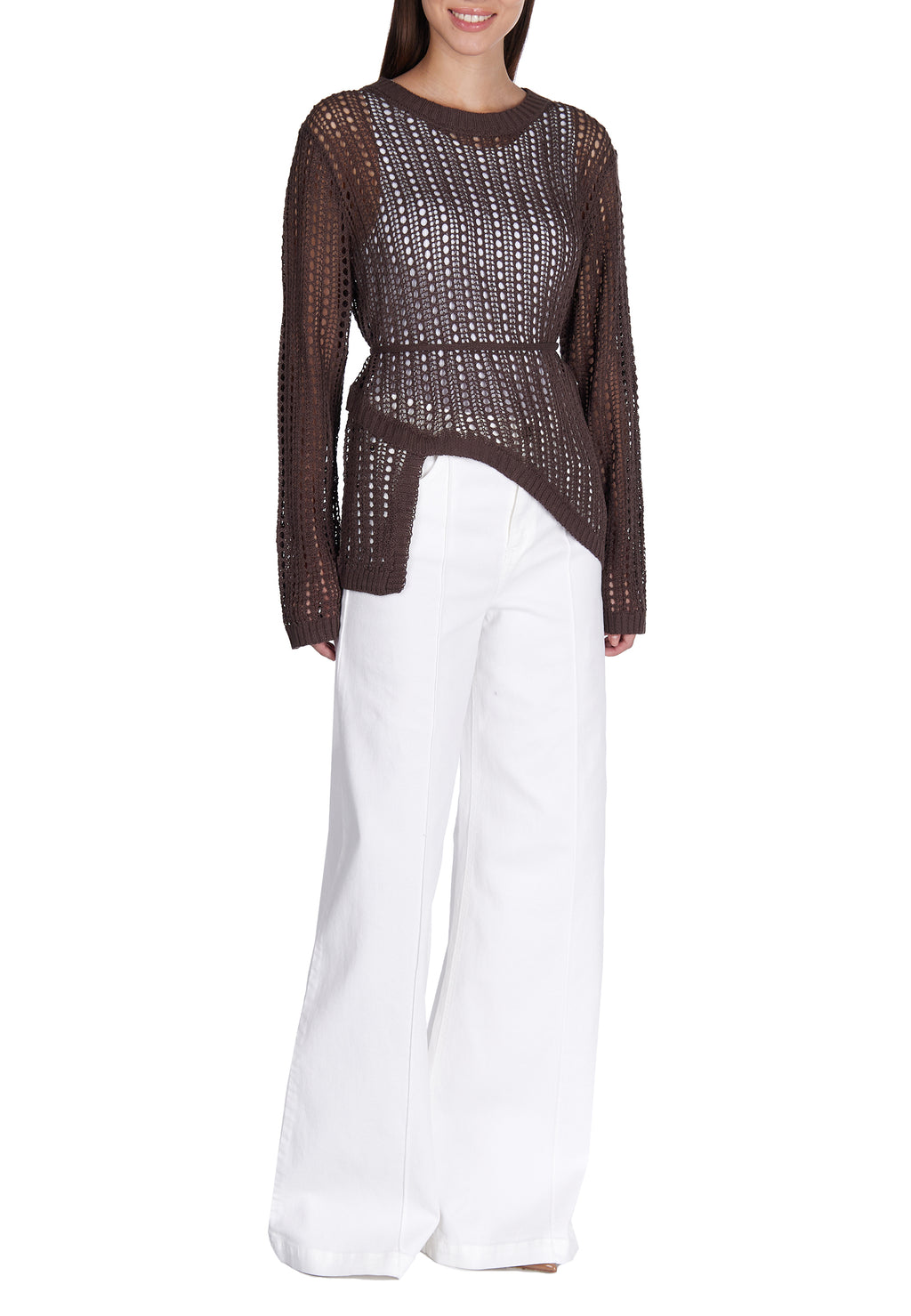 Burgundy Sfilato jumper - view 3
