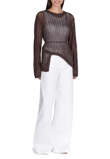 Burgundy Sfilato jumper - view 3