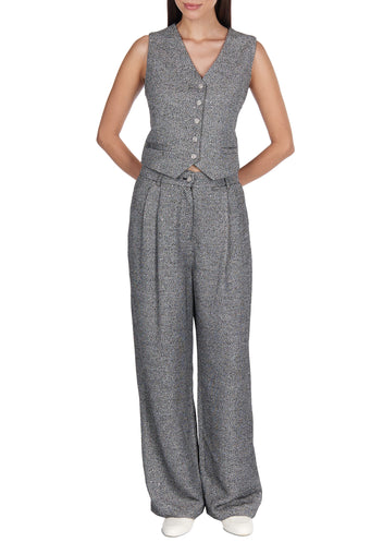Graphite Waistcoat and Wide-Leg Trouser Suit - view 2
