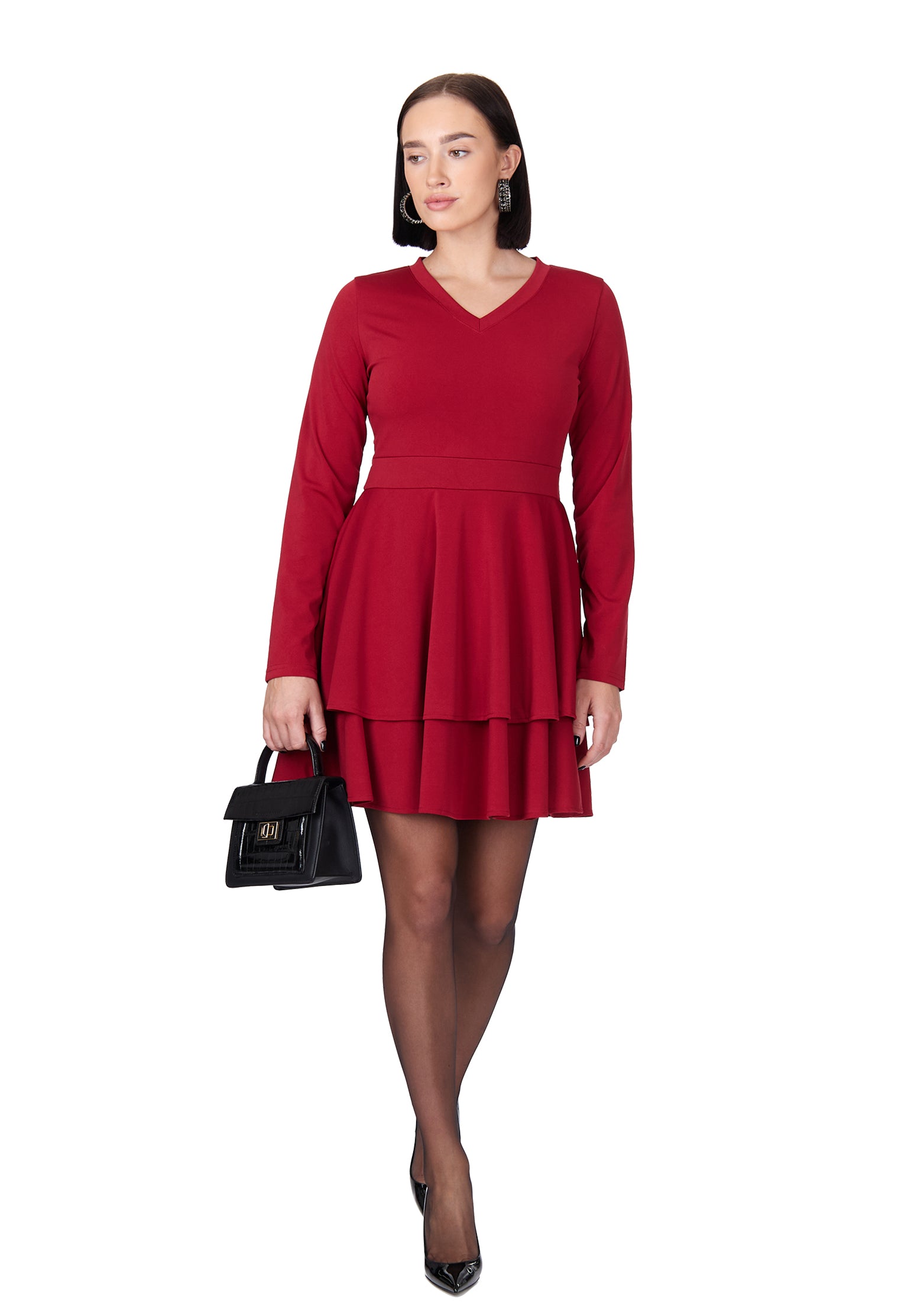 Burgundy Sfilato dress - view 3