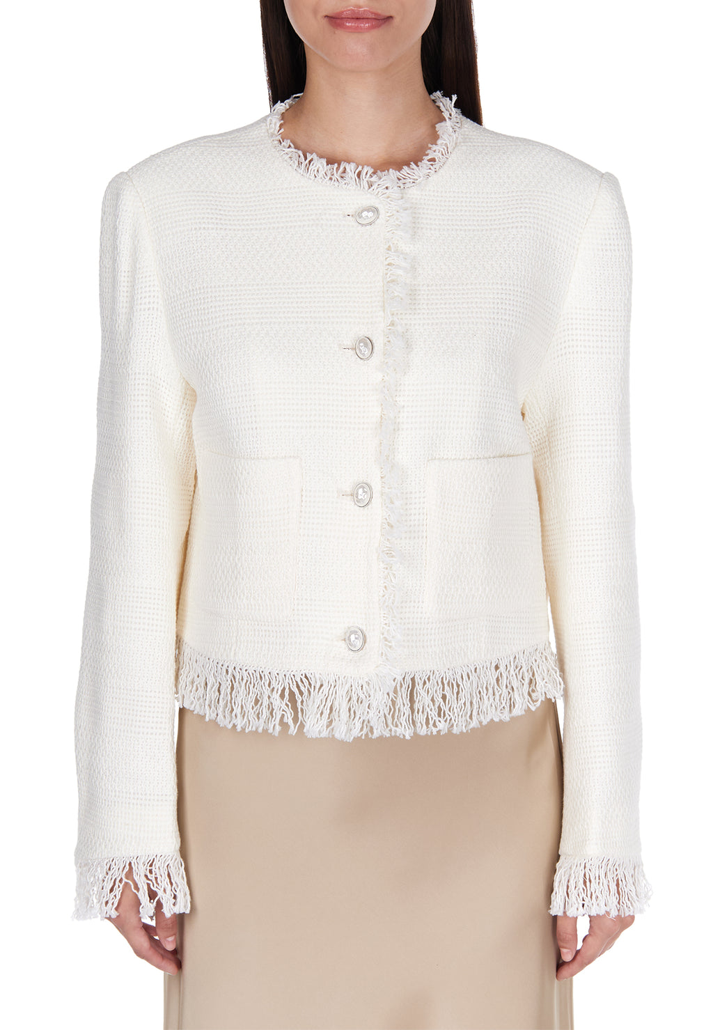 White and Gray Sfilato jacket - view 3