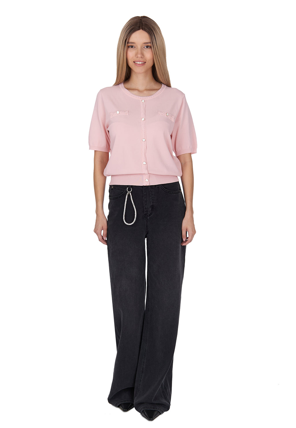 Pink Sfilato cardigan - view 3