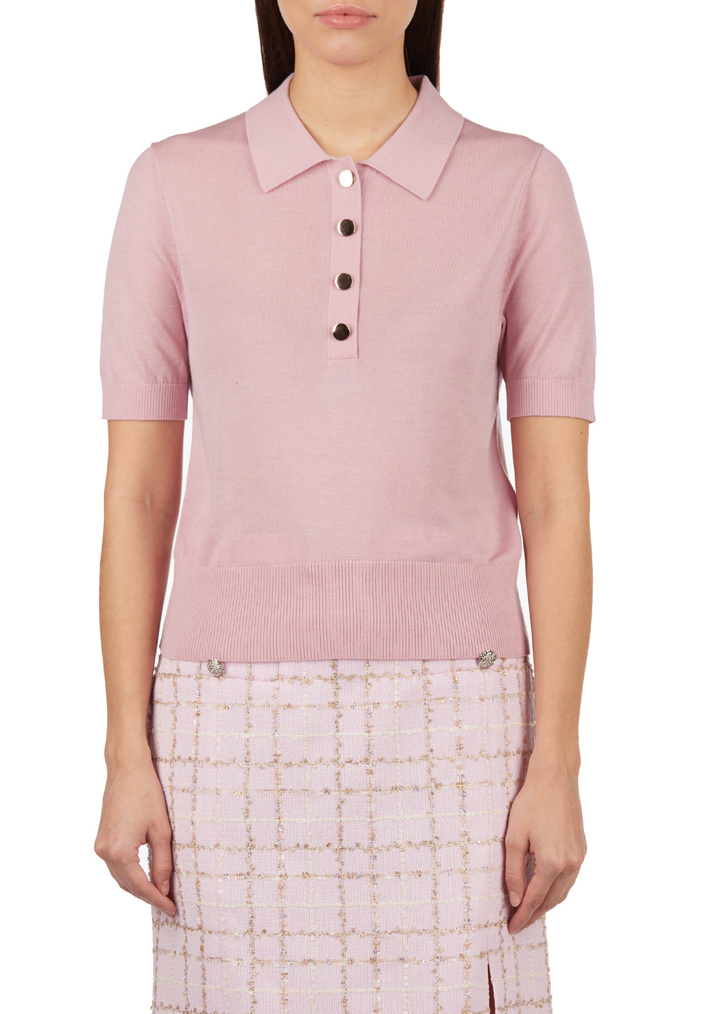 Pink Sfilato polo - view 3
