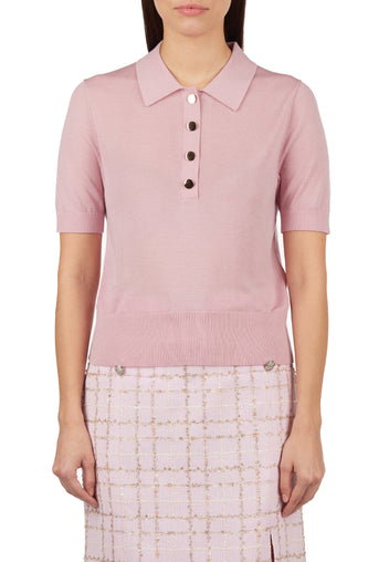 Pink Sfilato polo - view 3