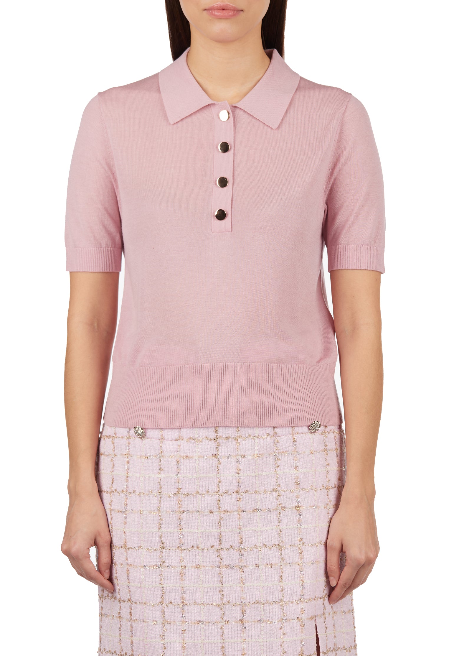 Pink Sfilato polo - view 3