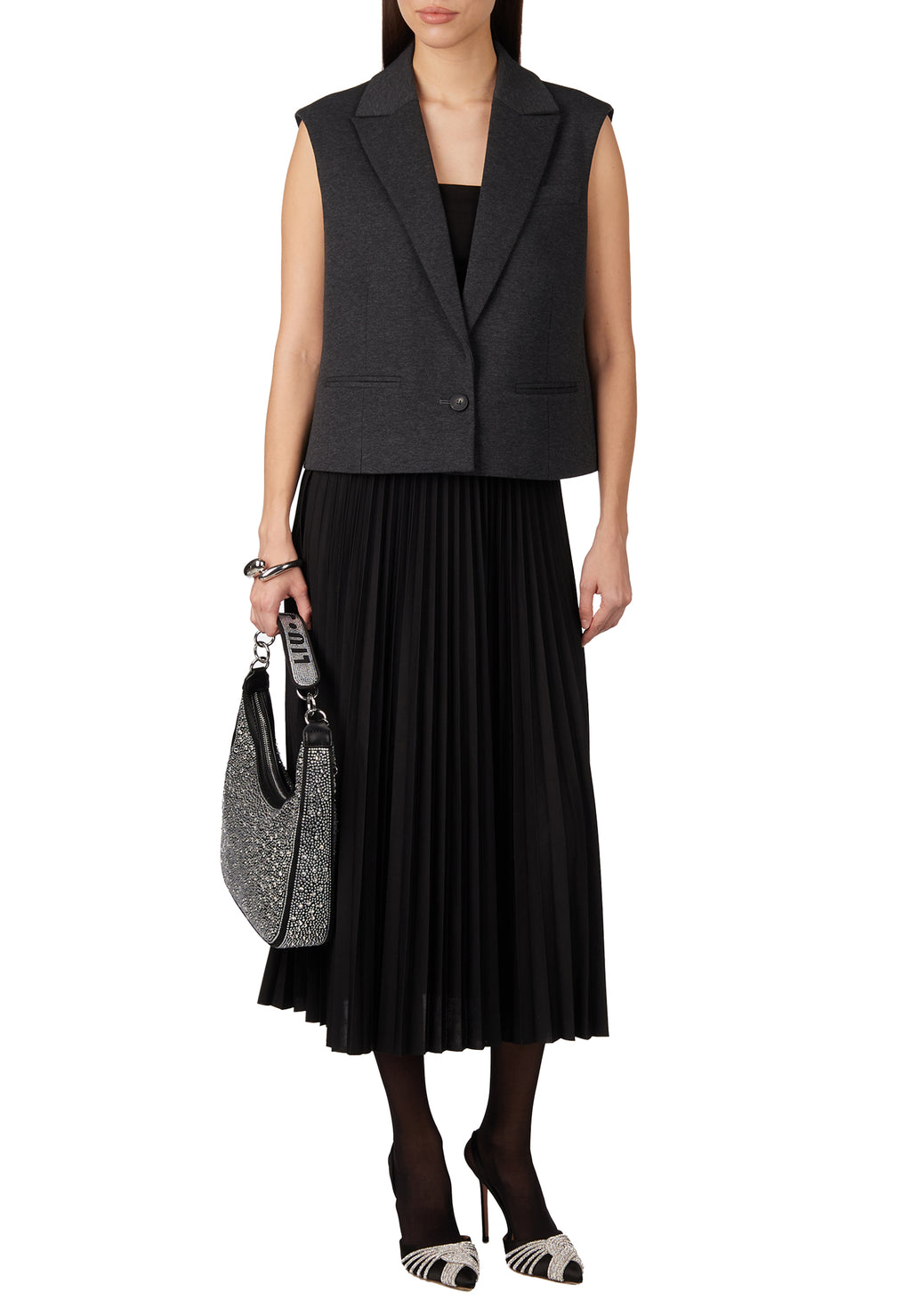 Black Sfilato pleated skirt - view 3